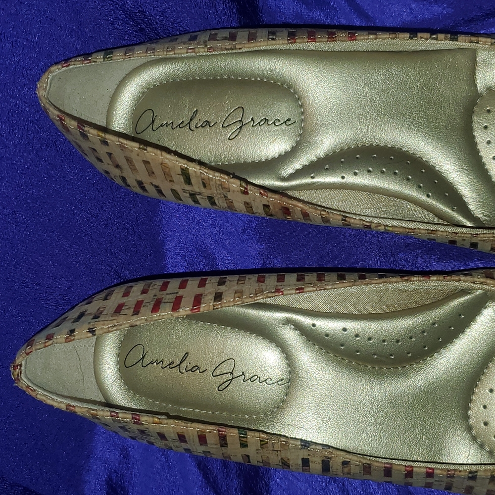 Amelia Grace cork 2" heels pumps 6.5 - Picture 4 of 9